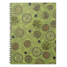 Green Steampunk Gear Medallions