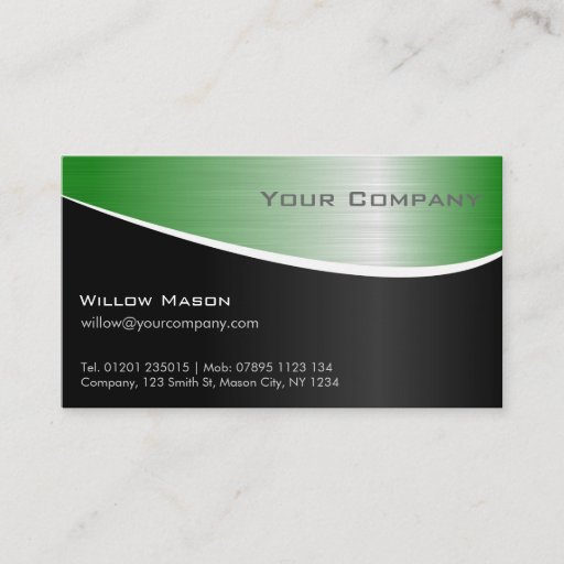 Customizable Green Stainless Steel, Professional Business Card