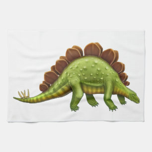 Green Stegosaurus Dinosaur Kitchen Towel
