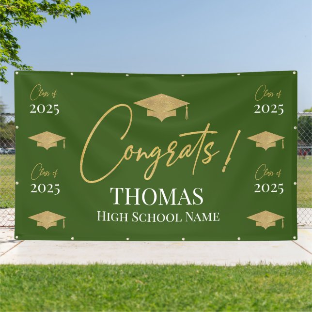 Green Step and repeat Graduation Backdrop banner  (Outside)