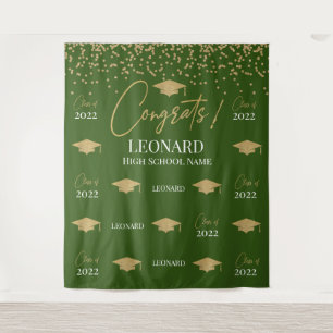 Green Step and repeat Graduation Backdrop banner