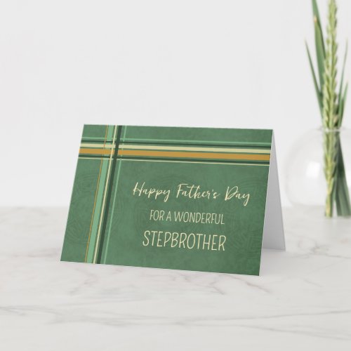 Green Stepbrother Happy Fathers Day Card