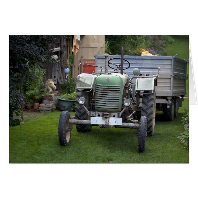 Green Steyr Tractor 80A Cards (Front Horizontal)