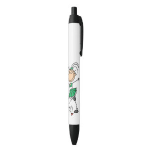 Green Stick Figure Cheerleader Pen