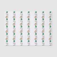 Green Stick Figure Cheerleader