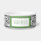 Green Stitched Label Design Damask Dog Bowl
