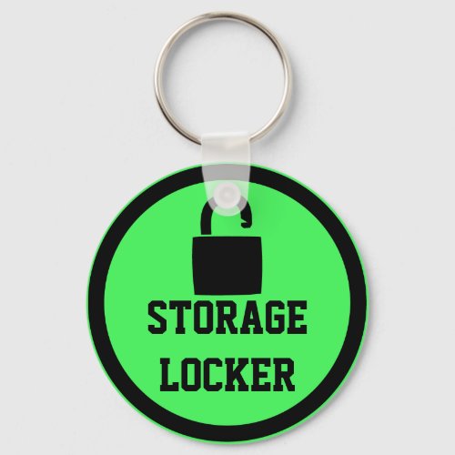Green Storage Space Locker Keychain