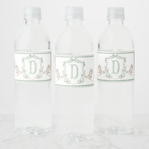 Green Stork Baby Shower Water Bottle Labels