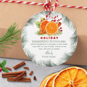 Green Stovetop Christmas Simmering Potpourri Favor Tags