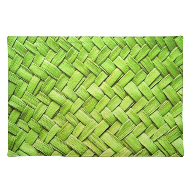Green Straw Tropical  Cloth Placemat (Front)