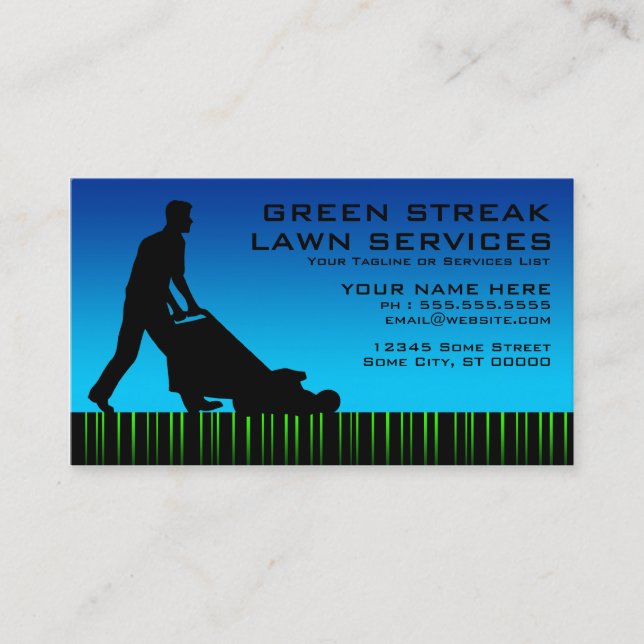 green streak lawn services business card (Front)