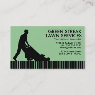green streak lawn services business card