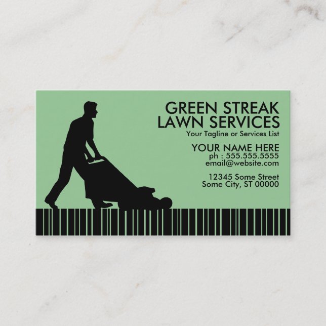 green streak lawn services business card (Front)