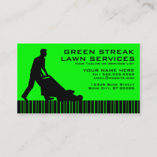 green streak lawn services business card