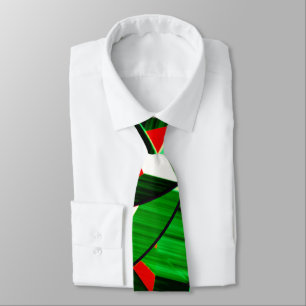 Green streaks over coral orange image with drizzle neck tie