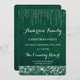 Green String Light Annual Christmas Party Invitation