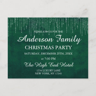 Green String Light Annual Christmas Party Postcard