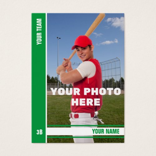 Green Stripe Baseball Trading Card _ Custom Stats
