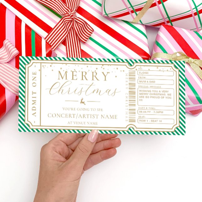 Green Stripe Concert Ticket Gift Voucher Card (Creator Uploaded)