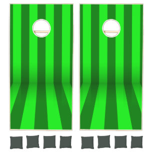 Green Stripe Corn Hole Set