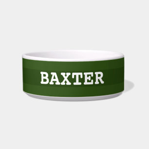 Green Stripe Custom Name Bowl
