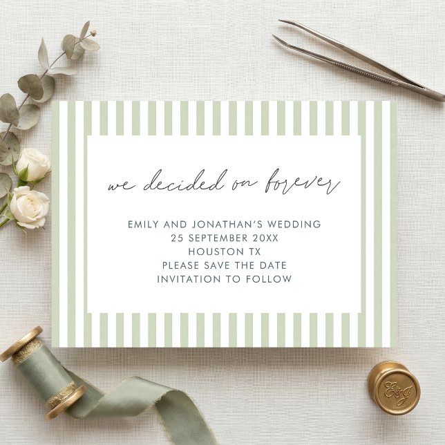 Green Stripe Decided on Forever Save the Date (Creator Uploaded)
