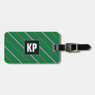 Green Stripe For Him Modern Cool Masculine Stylish Luggage Tag