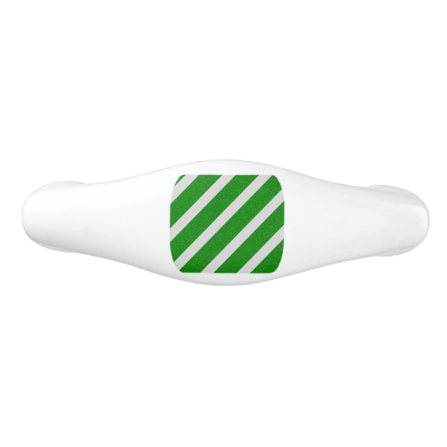 Green Stripe Glitter Ceramic Drawer Pull (Front)