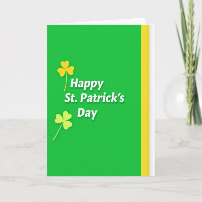 Green Stripe Happy St Patricks Day Card (Front)
