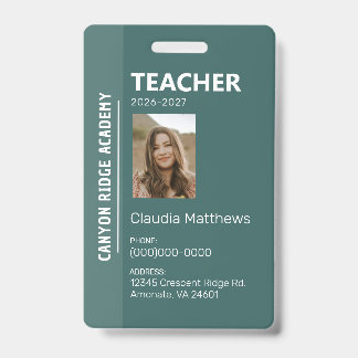 Green Stripe Homeschool Educator ID Badge