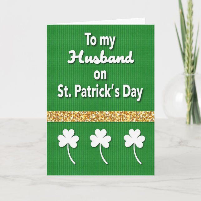 Green Stripe Husband St Patricks Card (Front)