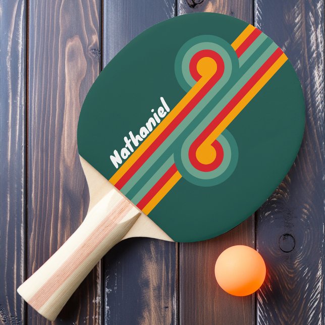 Green Stripe Loop with Name Ping Pong Paddle (Creator Uploaded)