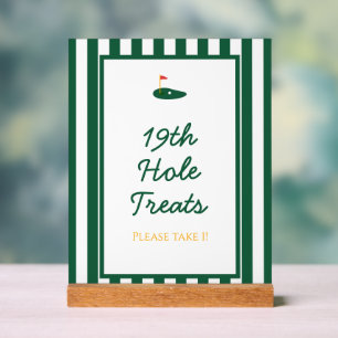 Green Stripe Master Golf Sweet Dessert Sign