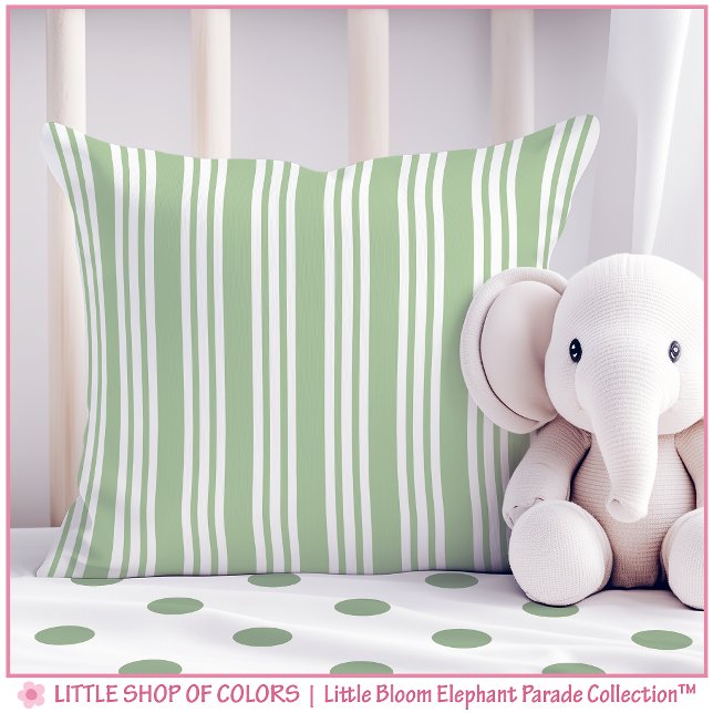 Green Stripe Nursery Throw Pillow (Creator Uploaded)