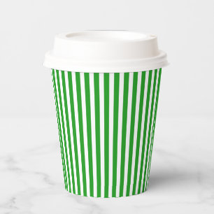 Green Stripe Paper Cups