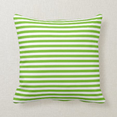Green Stripe Pattern Throw Pillow