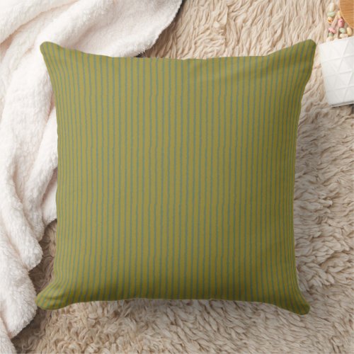 Green Stripe Pattern  Throw Pillow