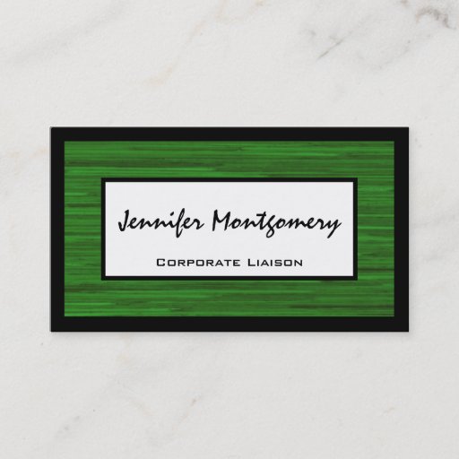 Customizable Green Stripe Professional Business Card