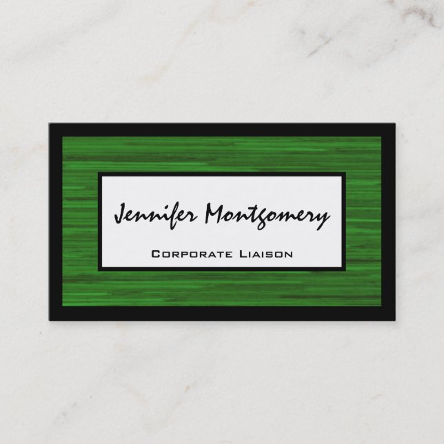Green Stripe Professional Business Card (Front)