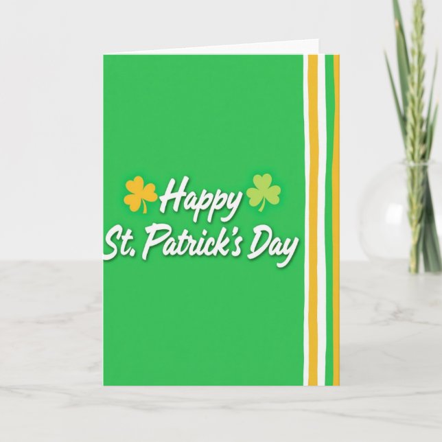 Green Stripe St Patricks Day Card (Front)