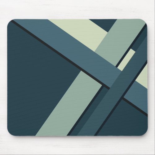 Green Striped Abstract Mouse Pad