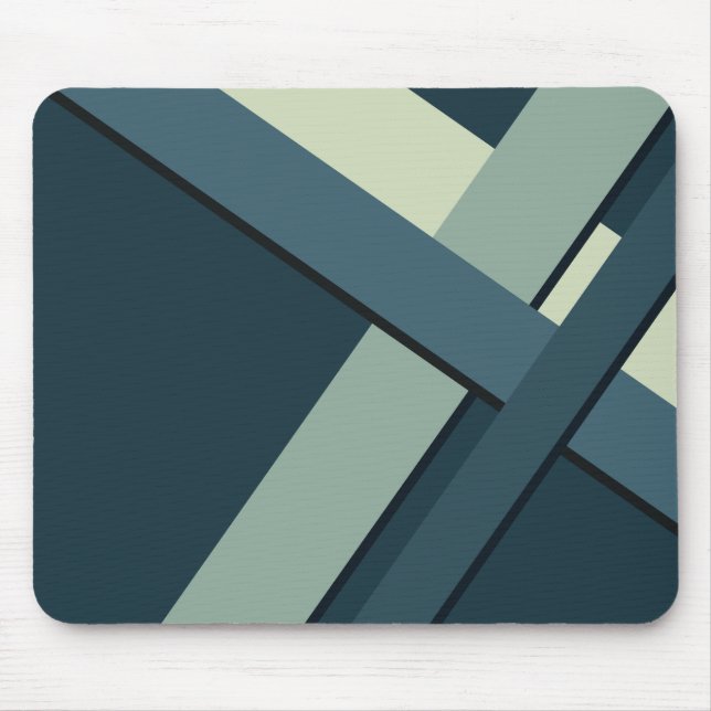 Green Striped Abstract Mouse Pad (Front)