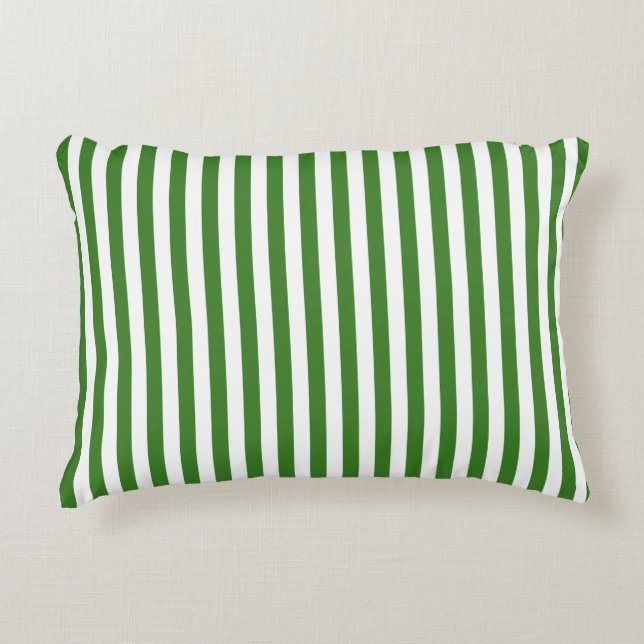 Green Striped Accent Pillow (Front)