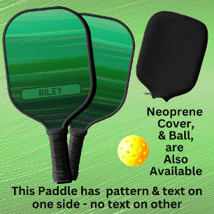Green Striped Add Name Monogram Team Pickleball Paddle