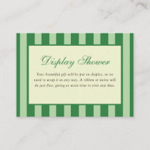 Green Striped Bridal Shower Display Shower