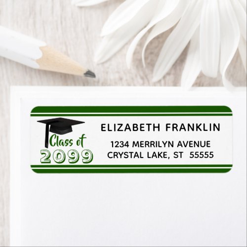Green Striped Class of 20XX  Editable Color Label