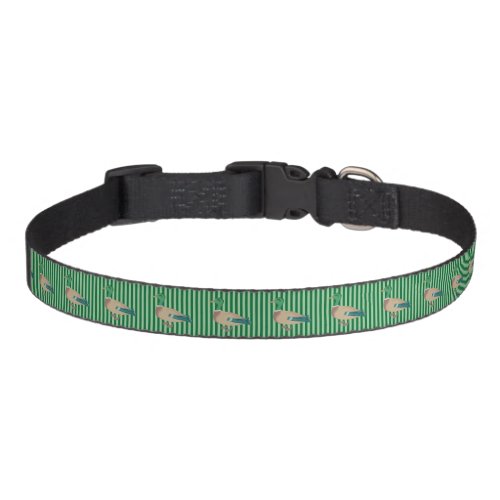 Green Striped Duck Dog Collar