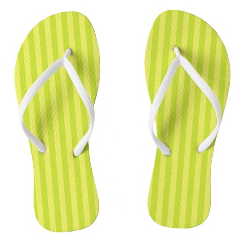 Green Striped Flip Flops