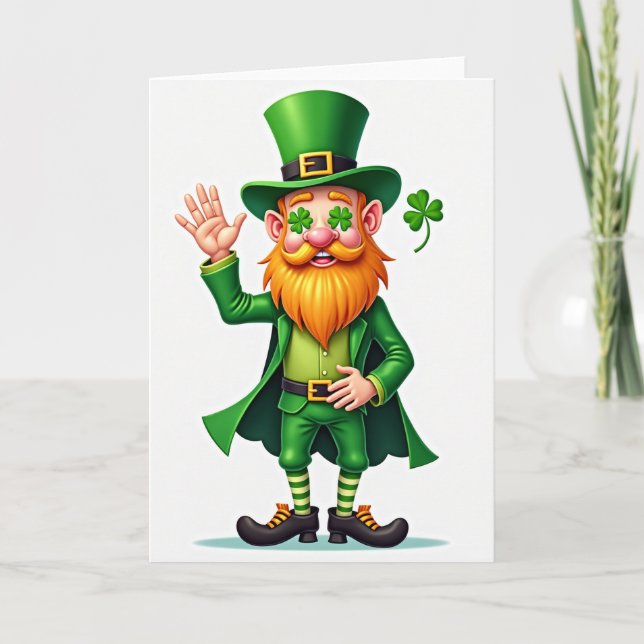 Green Striped Leprechaun Luck Card (Front)