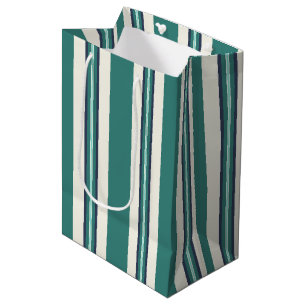 Green Striped Medium Gift Bag